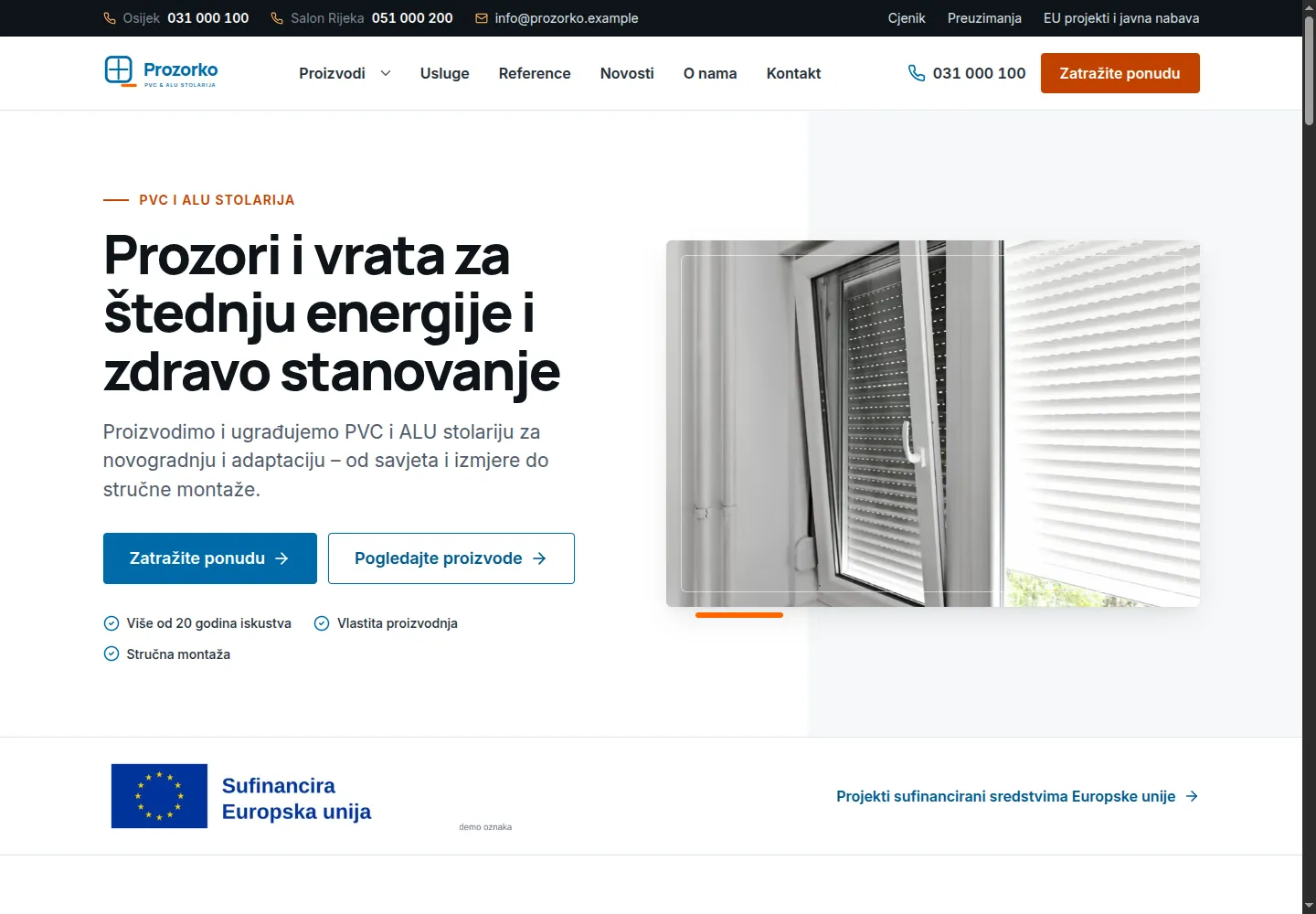 Prozorko — početna stranica