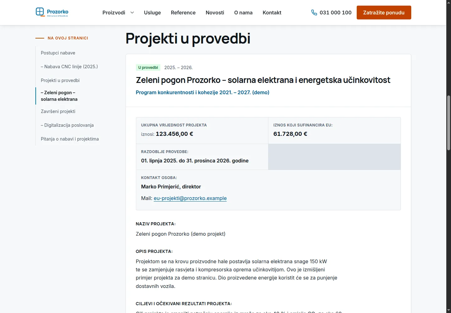 Prozorko — demo EU projekt