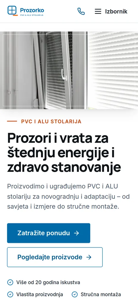 Dodatni prikaz projekta Prozorko