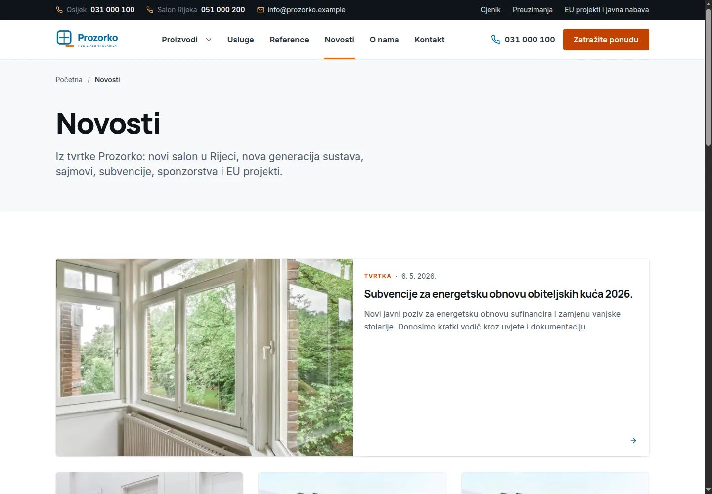 Prozorko — novosti